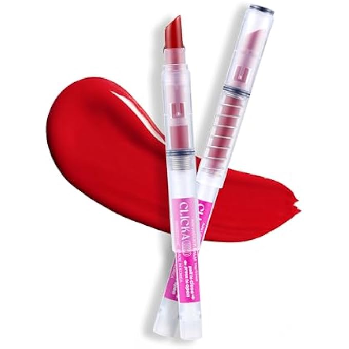 CLICKA ONE-TOUCH RETRACTABLE TINTED LIP BALM, MOISTURIZING LIP GLOSS WITH MENTHOL (REAL REDBERRY) KOREAN LIP CARE - Image 1